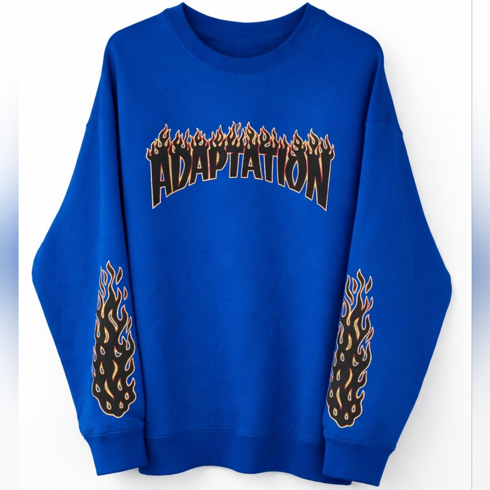 $800 NWT Adaptation Flame Sweatshirt Top Men's XS Or Women's L/XL